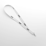 Tour de cou personnalisé en coton biologique avec mousqueton couleur blanc