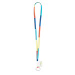 Tour de cou impression intégrale en polyester avec étiquette cousue couleur blanc