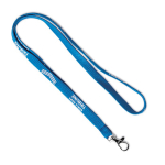 Tour de cou impression intégrale en polyester avec mousqueton au choix couleur bleu cinquième vue
