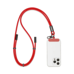 Tour de cou impression intégrale avec câble Type C pour téléphone couleur rouge