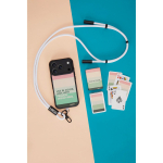 Tour de cou impression intégrale avec câble Type C pour téléphone couleur blanc