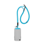 Tour de cou impression intégrale avec câble Type C pour téléphone couleur cyan