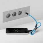 Bracelet pour téléphone impression intégrale avec chargeur Type C couleur cyan cinquième vue