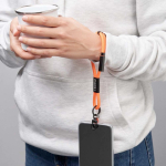 Tour de cou impression intégrale pour téléphone avec cable Type C couleur orange