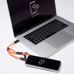 Tour de cou impression intégrale pour téléphone avec cable Type C couleur orange