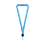 Tour de cou impression intégrale avec porte-badge rétractable couleur bleu marine