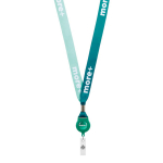 Tour de cou porte-badge impression intégrale en RPET et métal couleur vert bouteille cinquième vue
