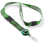 Tour de cou impression intégrale avec porte-badges détachable couleur vert bouteille