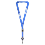 Tour de cou impression intégrale avec porte-badges détachable couleur bleu ultramarine