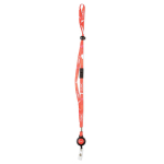 Tour de cou réglable en polyester fin avec mousqueton rétractable couleur blanc