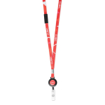 Tour de cou réglable en polyester fin avec mousqueton rétractable couleur blanc cinquième vue