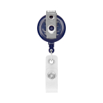 Porte-badge rétractable rond impression intégrale ⌀2 couleur bleu marine troisième vue