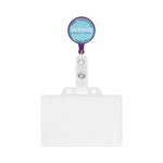 Porte-badge rétractable rond impression intégrale ⌀2.8 couleur violet
