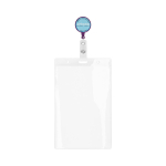Porte-badge rétractable rond impression intégrale ⌀2.8 couleur violet