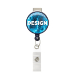 Porte-badge rétractable rond impression intégrale ⌀2.8 couleur bleu ultramarine