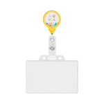 Porte-badge rétractable rond impression intégrale ⌀2.5 couleur jaune