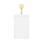 Porte-badge rétractable rond impression intégrale ⌀2.5 couleur jaune