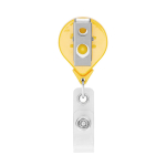 Porte-badge rétractable rond impression intégrale ⌀2.5 couleur jaune troisième vue