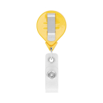 Porte-badge rétractable rond impression intégrale ⌀2.5 couleur jaune troisième vue