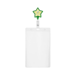 Porte-badge rétractable impression intégrale en forme d’étoile couleur vert bouteille