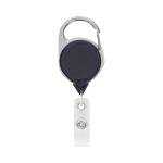 Porte-badge rétractable impression intégrale avec mousqueton et clip couleur noir troisième vue
