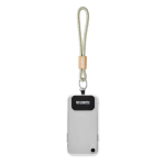 Dragonne courte pour téléphone impression intégrale et partie bambou couleur blanc