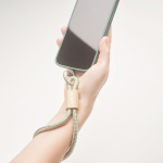 Dragonne courte pour téléphone impression intégrale et partie bambou couleur blanc