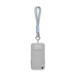 Double cordon pour téléphone impression intégrale avec patch couleur gris