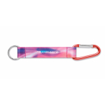 Porte-clés impression intégrale en RPET avec mousqueton couleur rouge