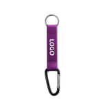 Porte-clés impression intégrale en ruban de polyester avec mousqueton couleur mauve