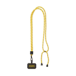 Tour de cou impression intégrale ajustable en polyester pour téléphone couleur jaune