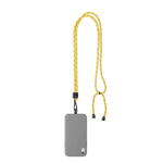 Tour de cou impression intégrale ajustable en polyester pour téléphone couleur jaune