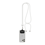 Tour de cou bicolore ajustable en RPET pour téléphone couleur blanc