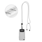 Tour de cou bicolore ajustable en RPET pour téléphone couleur blanc cinquième vue