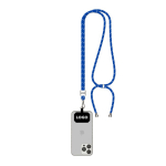 Tour de cou bicolore ajustable en RPET pour téléphone couleur bleu roi