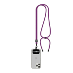 Tour de cou bicolore ajustable en RPET pour téléphone couleur mauve