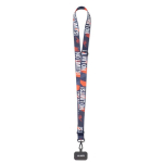 Tour de cou porte-badge impression intégrale ajustable en RPET couleur blanc