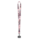 Tour de cou porte-badge impression intégrale ajustable en RPET couleur blanc