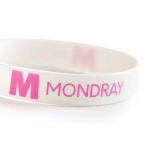 Bracelet en silicone impression intégrale pour événements 100 % couleur blanc