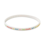 Bracelet en silicone impression intégrale pour événements 100 % couleur blanc