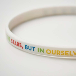 Bracelet en silicone impression intégrale pour événements 100 % couleur blanc cinquième vue