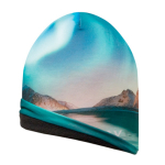 Bonnet impression intégrale en polyester double couche couleur blanc cinquième vue