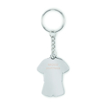 Porte-clés en fer impression intégrale en forme de tenue sportive couleur blanc troisième vue