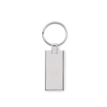 Porte-clés impression intégrale en alliage de zinc rectangulaire couleur blanc troisième vue