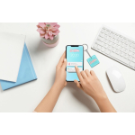 Porte-clés carré impression intégrale en PVC avec NFC préprogrammé couleur blanc