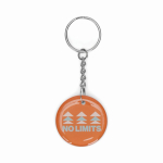 Porte-clés circulaire impression intégrale avec NFC préprogrammé couleur blanc