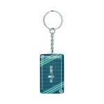 Porte-clés rectangulaire impression intégrale avec NFC préprogrammé couleur blanc