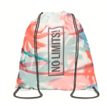 Sac à dos avec cordons classique impression intégrale en polyester couleur blanc