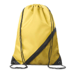 Sac à cordons impression intégrale en polyester avec poche en filet couleur blanc
