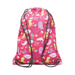 Sac à cordons en polyester impression intégrale avec cordons noirs couleur blanc